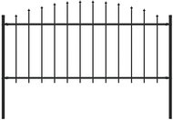 Garden fence with spikes steel (0,5-0,75) × 1,7 m black - Fence