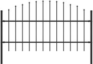 Garden fence with spikes steel (0,75-1) × 1,7 m black - Fence