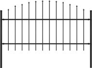 Garden fence with spikes steel (1-1,25) × 1,7 m black - Fence