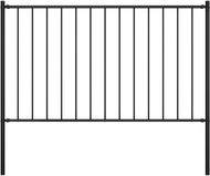 Fence section with posts powder coated steel 1,7 × 1 m black - Fence Components