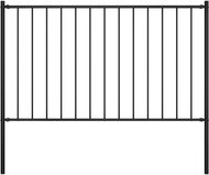 Fence section with posts steel powder coated 1,7 × 1,25 m black - Fence Components