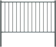 Fence section with posts steel powder coated 1,7x1 m anthracite - Fence Components