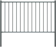 Fence section with posts steel powder coated 1.7 × 1.25 m angled - Fence Components