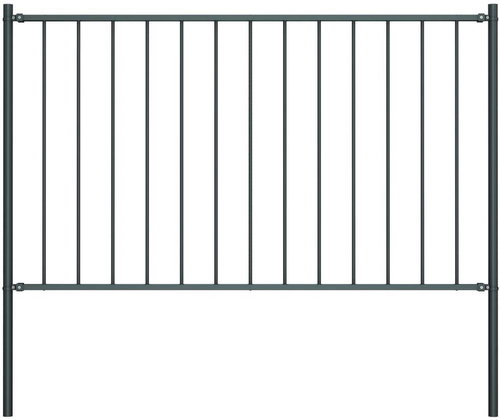 Fence section with posts steel powder coated 1.7 × 1.25 m angled - Fence Components - Main image