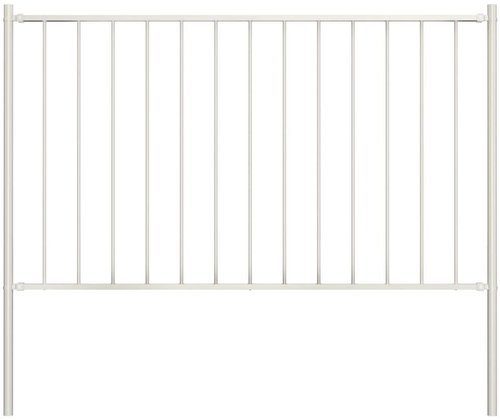 Fence section with posts steel powder coated 1,7 × 0,75 m white - Fence Components - Main image