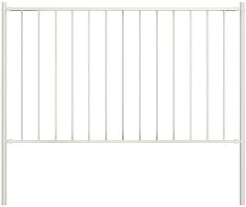 Fence section with posts powder coated steel 1,7 × 1 m white - Fence Components - Main image