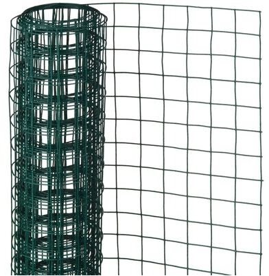 Nature Wire mesh squares 0,5x2,5m 13 mm, plastic coated steel green - Metal Fence - Main image