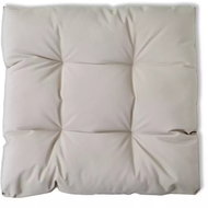 Sandy white upholstered seat 60x60x10cm - Footstool