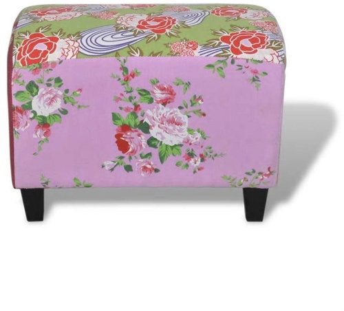 Patchwork footstool, floral motif - Footstool - Main image