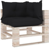 Sofa cushions from pallets 3 pcs black textile - Cushion