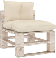 Sofa cushions from pallets 2 pcs cream textile - Cushion