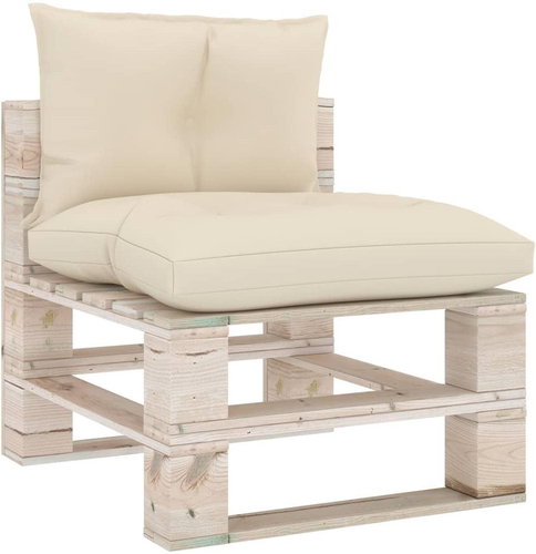 Sofa cushions from pallets 2 pcs cream textile - Cushion - Main image