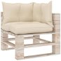Sofa cushions from pallets 3 pcs cream textile - Cushion