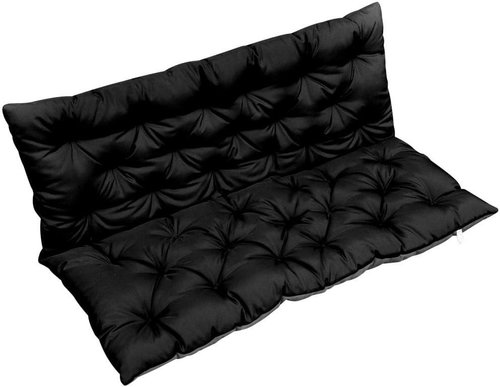 Cushion for hanging rocking chair black-grey 120 cm textile - Cushion - Main image