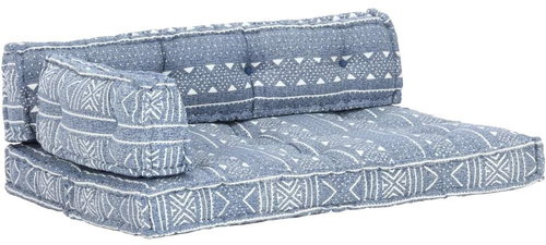 Pallet sofa cushion indigo textile patchwork - Cushion - Main image