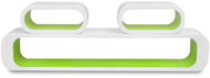 3 green and white floating MDF shelves for displaying and storing books and DVDs - Shelf