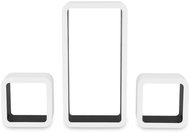 3 black and white floating MDF shelves \ cubes for books and DVDs - Shelf