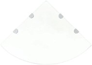 Rohová polica s chrómovými podperami sklo číre 45 × 45 cm - Polica