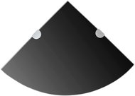 Corner shelf with chrome supports glass black 35x35 cm - Shelf