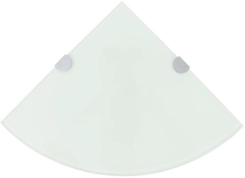 Corner shelf with chrome supports glass white 35x35 cm - Shelf - Main image