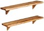 Nástenné police 2 ks 90 × 20 × 16 cm masívne akáciové drevo - Polica