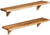 Nástenné police 2 ks 90 × 20 × 16 cm masívne akáciové drevo - Polica