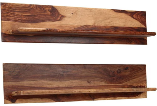 Wall shelves 2 pcs 118 × 26 × 20 cm solid sheesham wood - Shelf - Main image