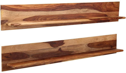 Wall shelves 2 pcs 169 × 26 × 20 cm solid sheesham wood - Shelf - Main image
