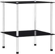 2-tier shelf black 40 × 40 × 47 cm tempered glass - Shelf
