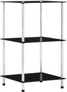 3-tier shelf black 40 × 40 × 67 cm tempered glass - Shelf