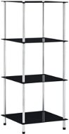 4-tier shelf black 40 × 40 × 100 cm tempered glass - Shelf