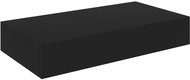Floating wall shelf with drawer black 48 × 25 × 8 cm - Shelf