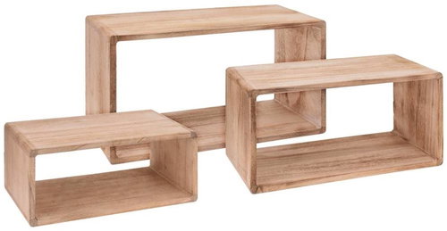 Home&Styling Set of 3 shelves wood pavlovnia - Shelf - Main image