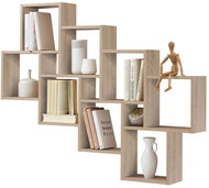 FMD Wall shelf with 11 compartments oak shade - Shelf