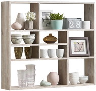 FMD Nástěnná police s 9 přihrádkami pískový dub - Police