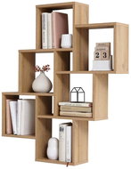 FMD Wall shelf with 8 compartments oak with patina - Shelf