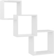 Wall shelves cube white high gloss 84,5x15x27 chipboard - Shelf