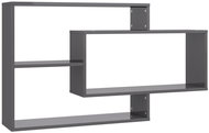 Wall shelves grey high gloss 104 × 20 × 60 cm chipboard - Shelf