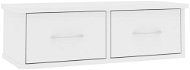 Nástenná polica so zásuvkami biela 60 × 26 × 18,5 cm drevotrieska - Polica
