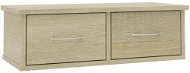 Wall shelf with drawers sonoma 60x26x18,5 cm chipboard - Shelf