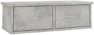 Wall shelf with drawers grey 60 × 26 × 18,5 cm chipboard - Shelf