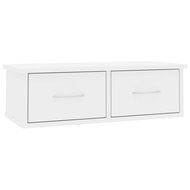 Wall shelf with drawers white with gloss 60 × 26 × 18,5 cm - Shelf