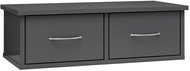 Wall shelf with drawers grey 60 × 26 × 18,5 cm chipboard - Shelf