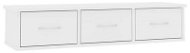 Nástenná polica so zásuvkami biela 88 × 26 × 18,5 cm drevotrieska - Polica