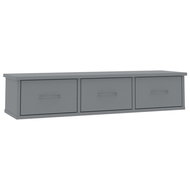 Nástěnná police se zásuvkami šedá 88 × 26 × 18,5 cm dřevotříska - Police