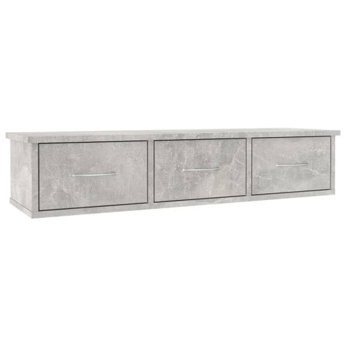 Wall shelf with drawers grey 88 × 26 × 18,5 cm chipboard - Shelf - Main image