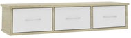 Wall shelf with drawers white and sonoma oak 88x26x18,5 cm - Shelf