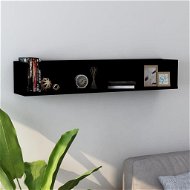 Wall mounted CD shelf black 100 × 18 × 18 cm chipboard - Shelf