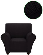 Stretch cover for armchair, black polyester jersey - Cover