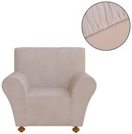 Stretch cover for armchair, beige polyester jersey - Cover
